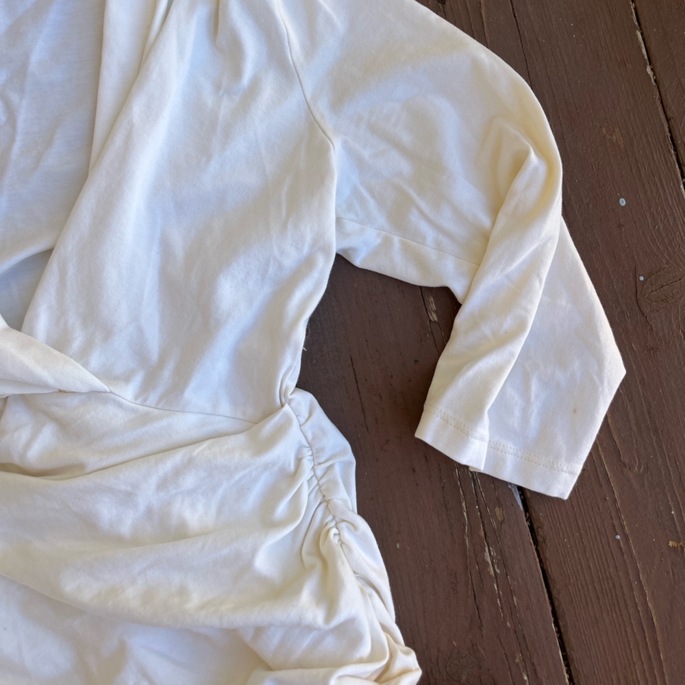 Peruvian Connection Rouched White Blouse - Picture 4 of 7